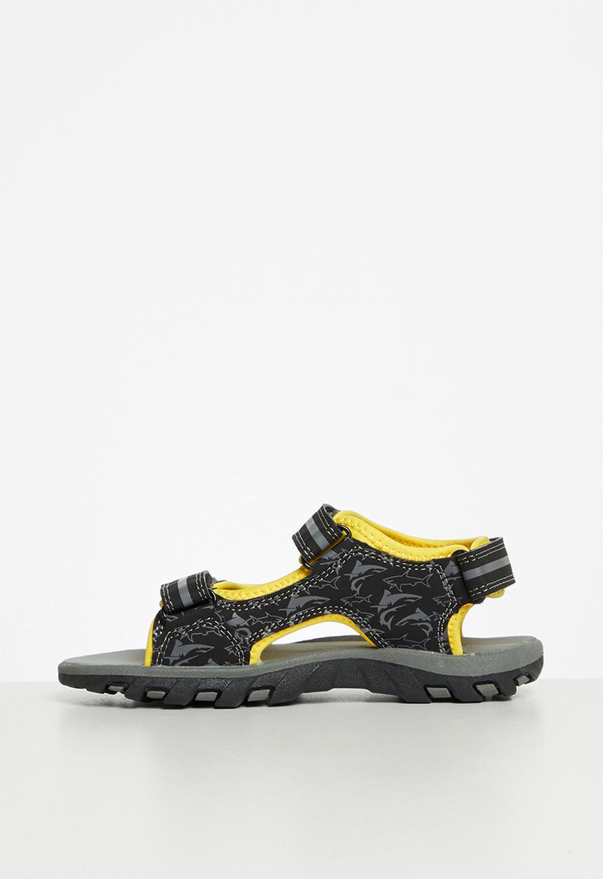 Pop Candy - Boys sandals - grey & yellow