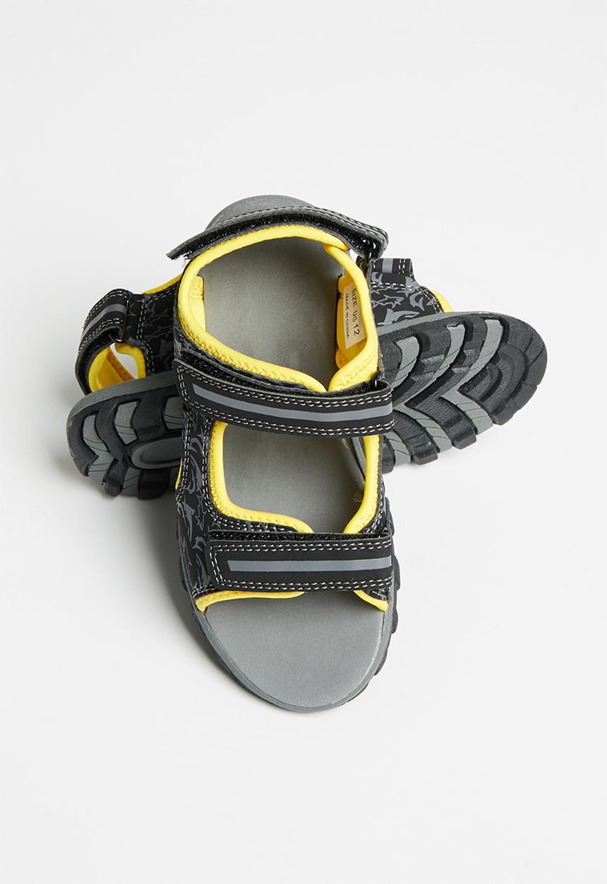 Pop Candy - Boys sandals - grey & yellow