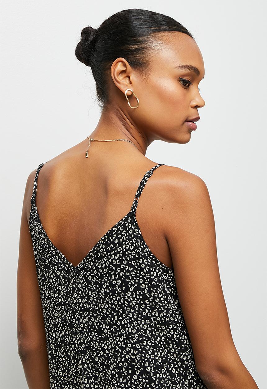 MILLA - Drop waist cami midi dress - black 