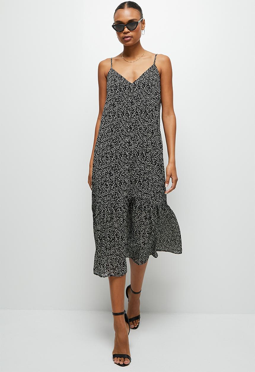 MILLA - Drop waist cami midi dress - black 