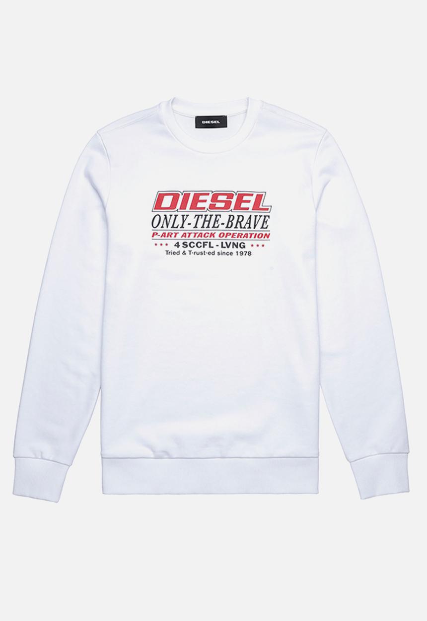 Diesel  - S-girk-k21 printed sweater - white