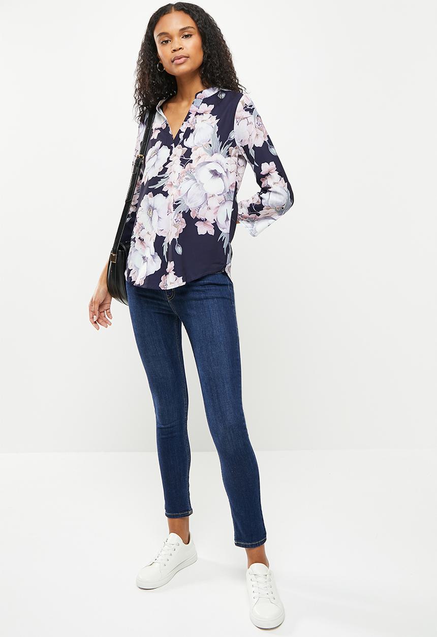 Stella Morgan - Printed floral blouse - multi navy
