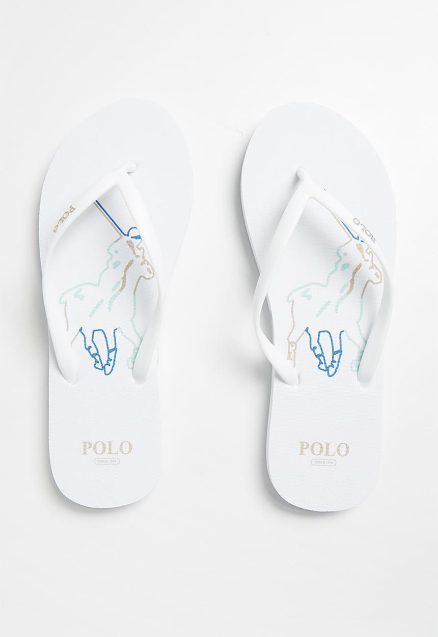 POLO - Gabriella multi pony flip flop - white