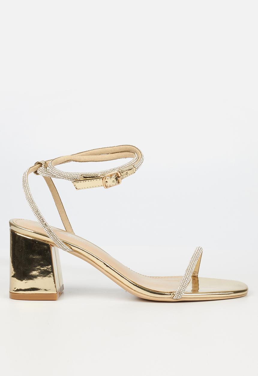 Miss Black - Bardot1 block heel - gold