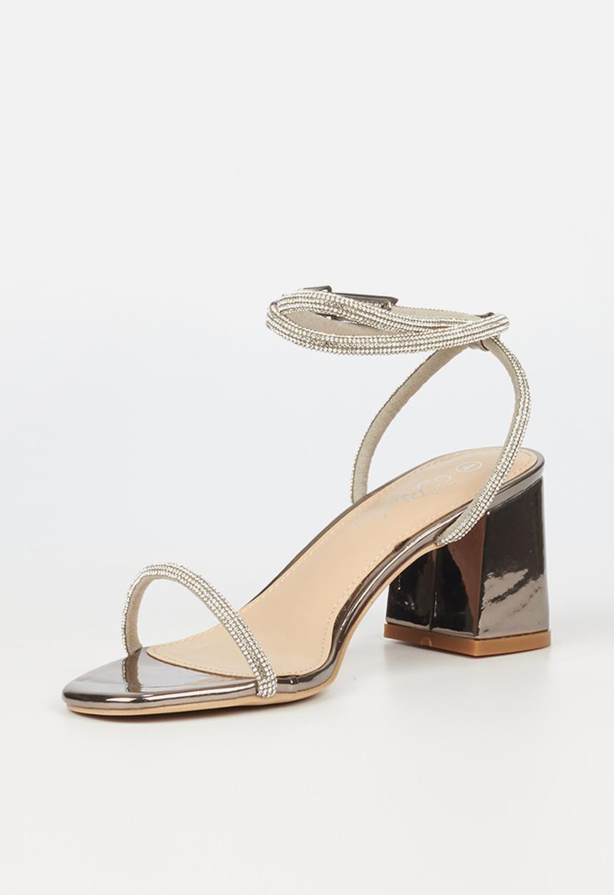 Miss Black - Bardot1 block heel - pewter