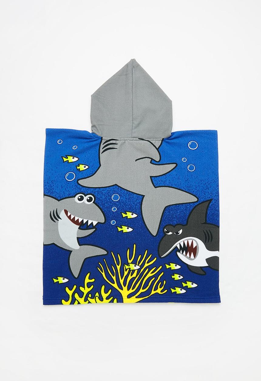 Pop Candy - Boys shark hooded towel - blue