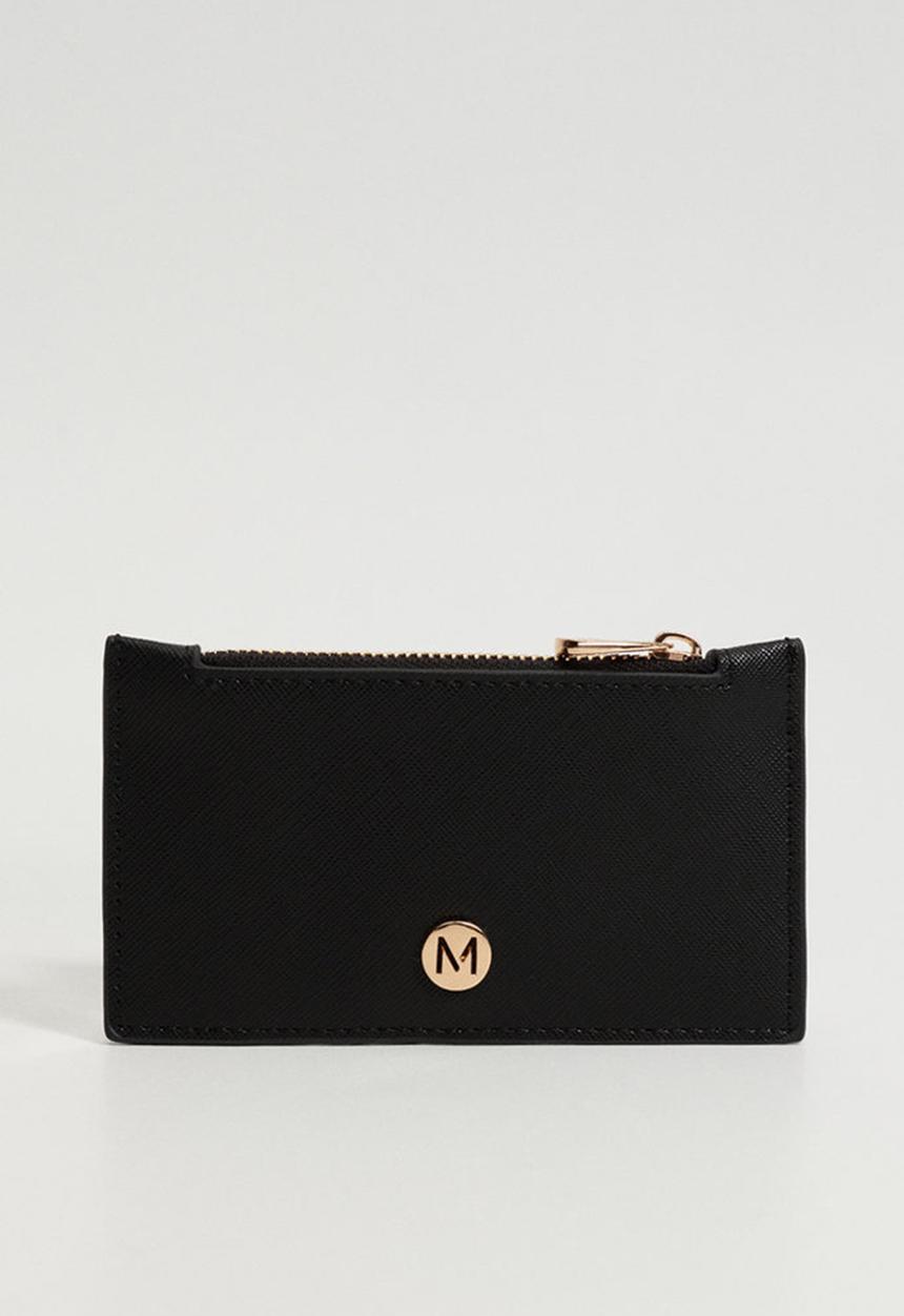 MANGO - Saffiano-effect cardholder - black