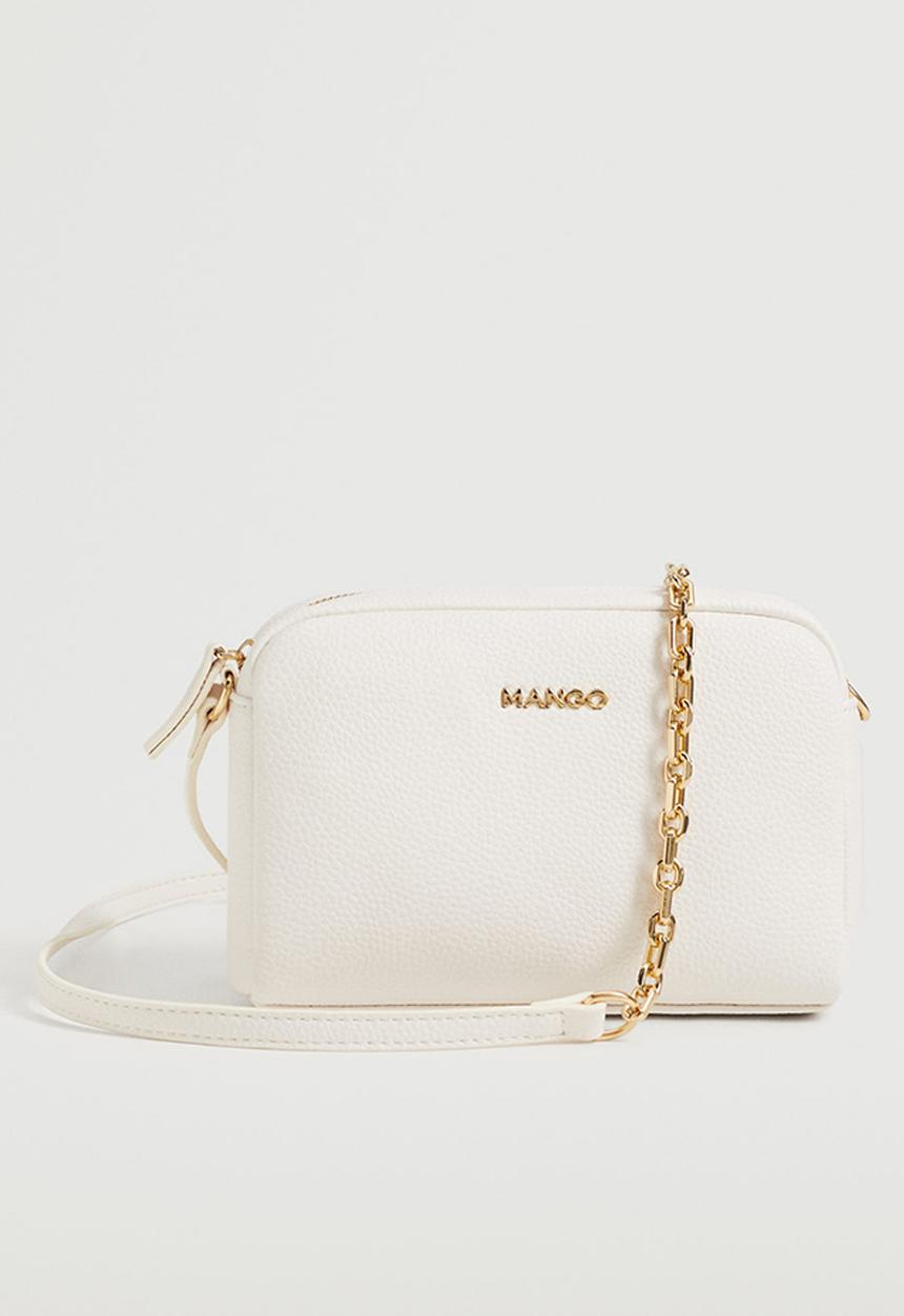 MANGO - Pebbled effect crossbody bag - white