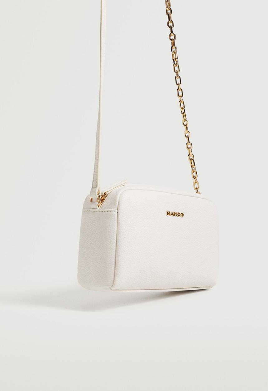 MANGO - Pebbled effect crossbody bag - white