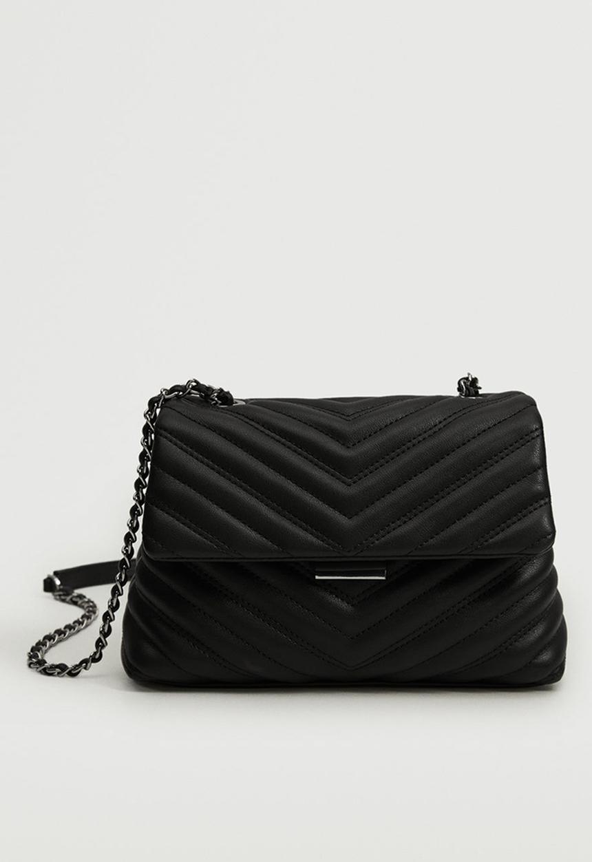 MANGO - Quilted chain bag - black