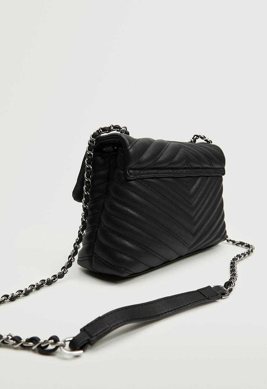 MANGO - Quilted chain bag - black
