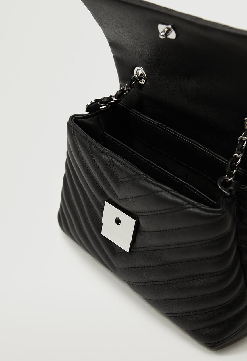 MANGO - Quilted chain bag - black