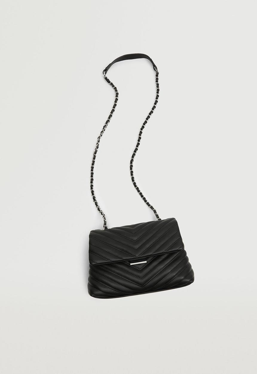 MANGO - Quilted chain bag - black