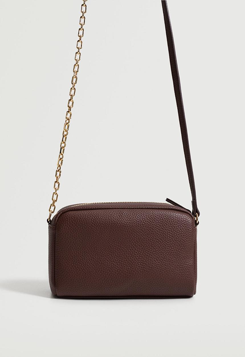 MANGO - Pebbled effect crossbody bag - burgundy
