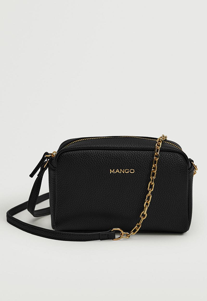 MANGO - Pebbled effect crossbody bag - black