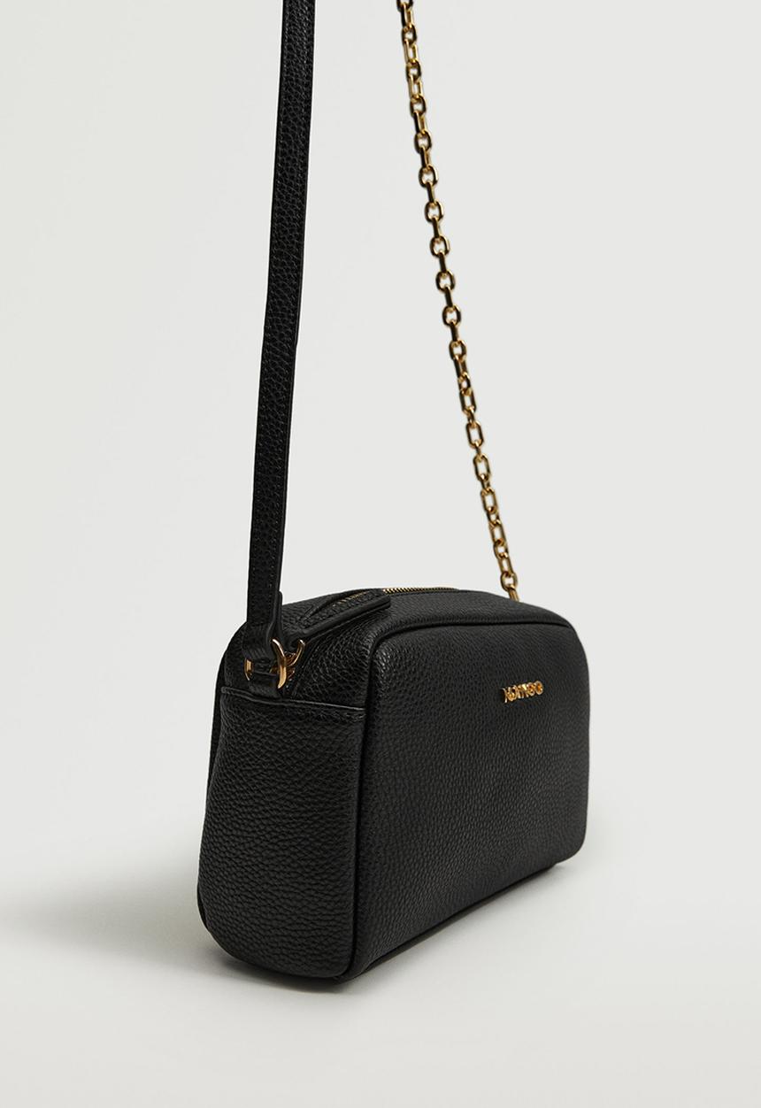 MANGO - Pebbled effect crossbody bag - black