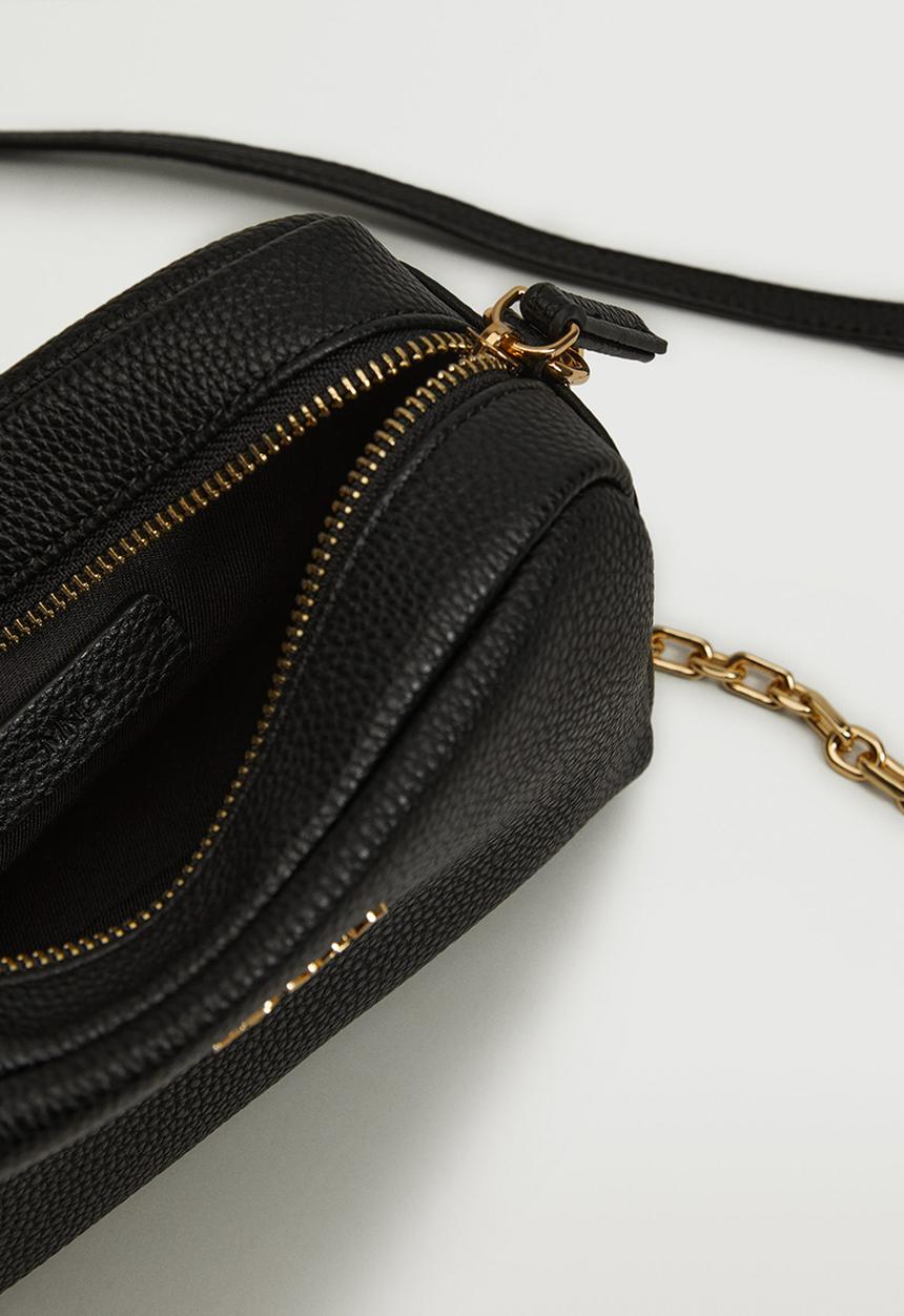 MANGO - Pebbled effect crossbody bag - black