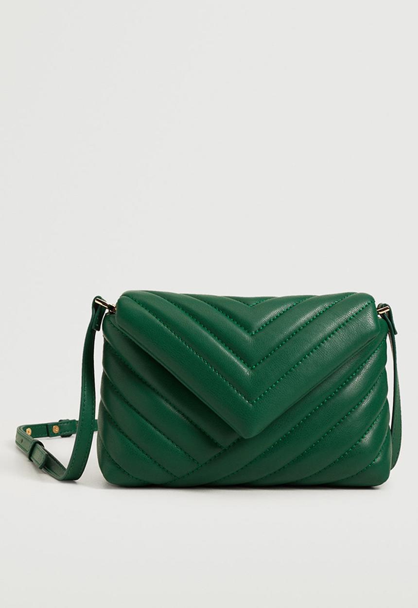 MANGO - Quilted cross-body bag - green