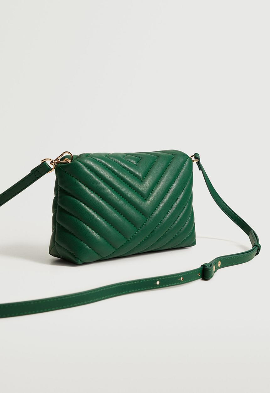 MANGO - Quilted cross-body bag - green