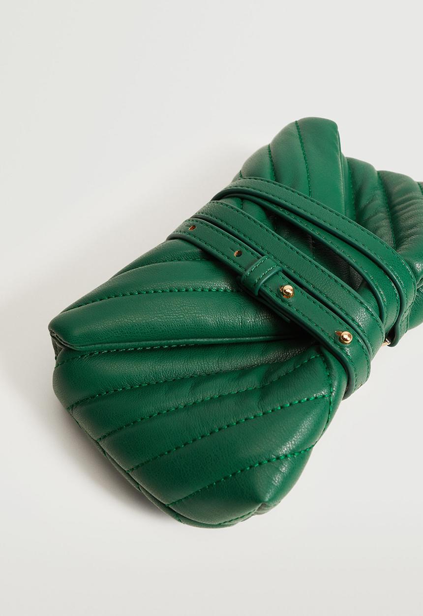 MANGO - Quilted cross-body bag - green