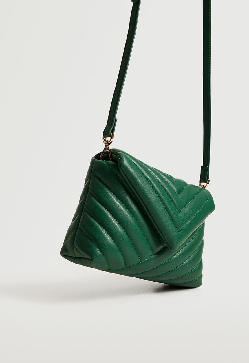 MANGO - Quilted cross-body bag - green