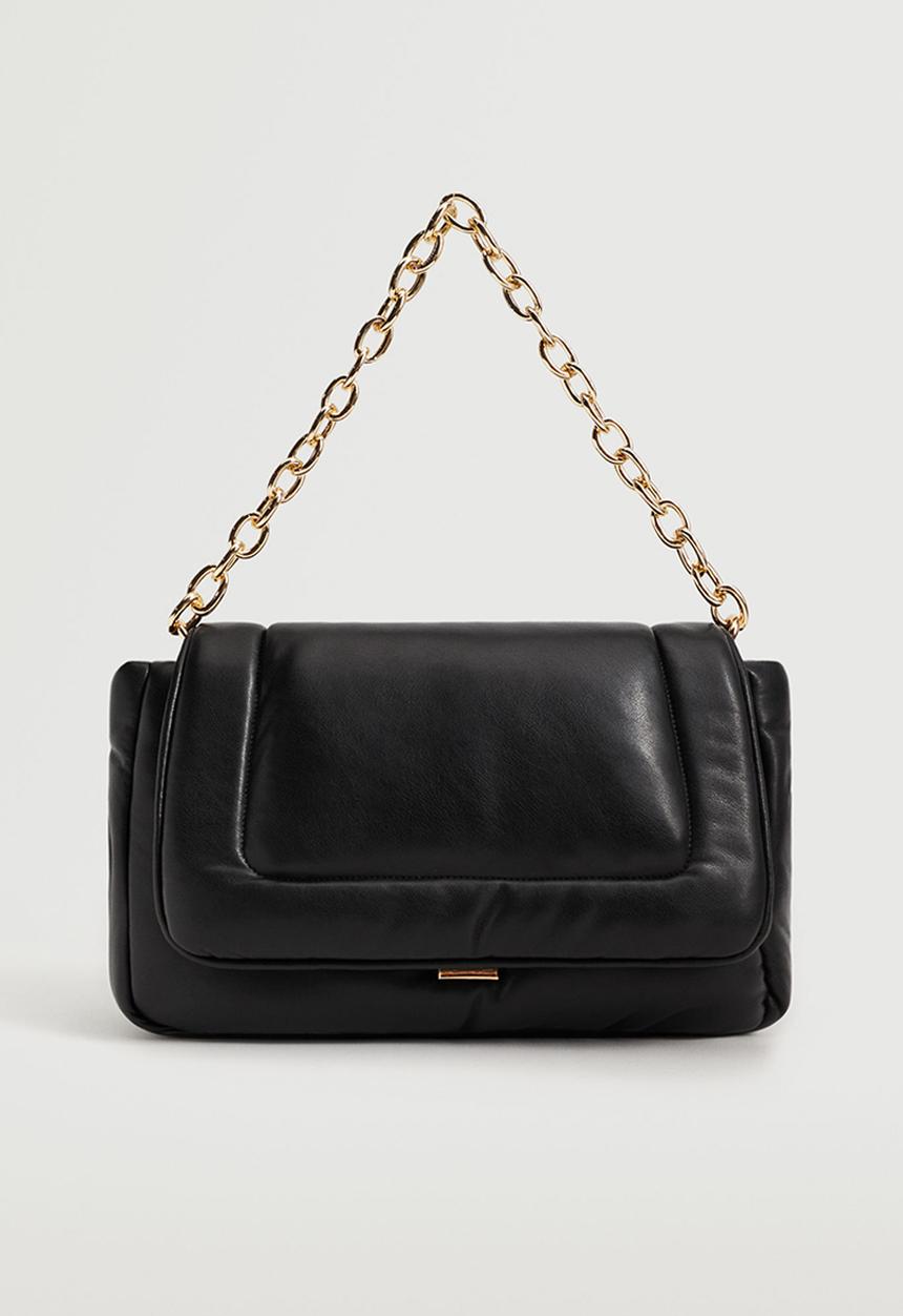 MANGO - Quilted chain bag - black
