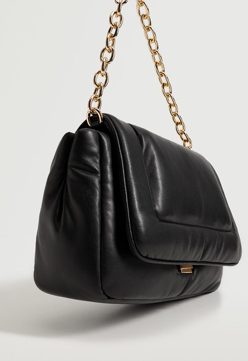 MANGO - Quilted chain bag - black