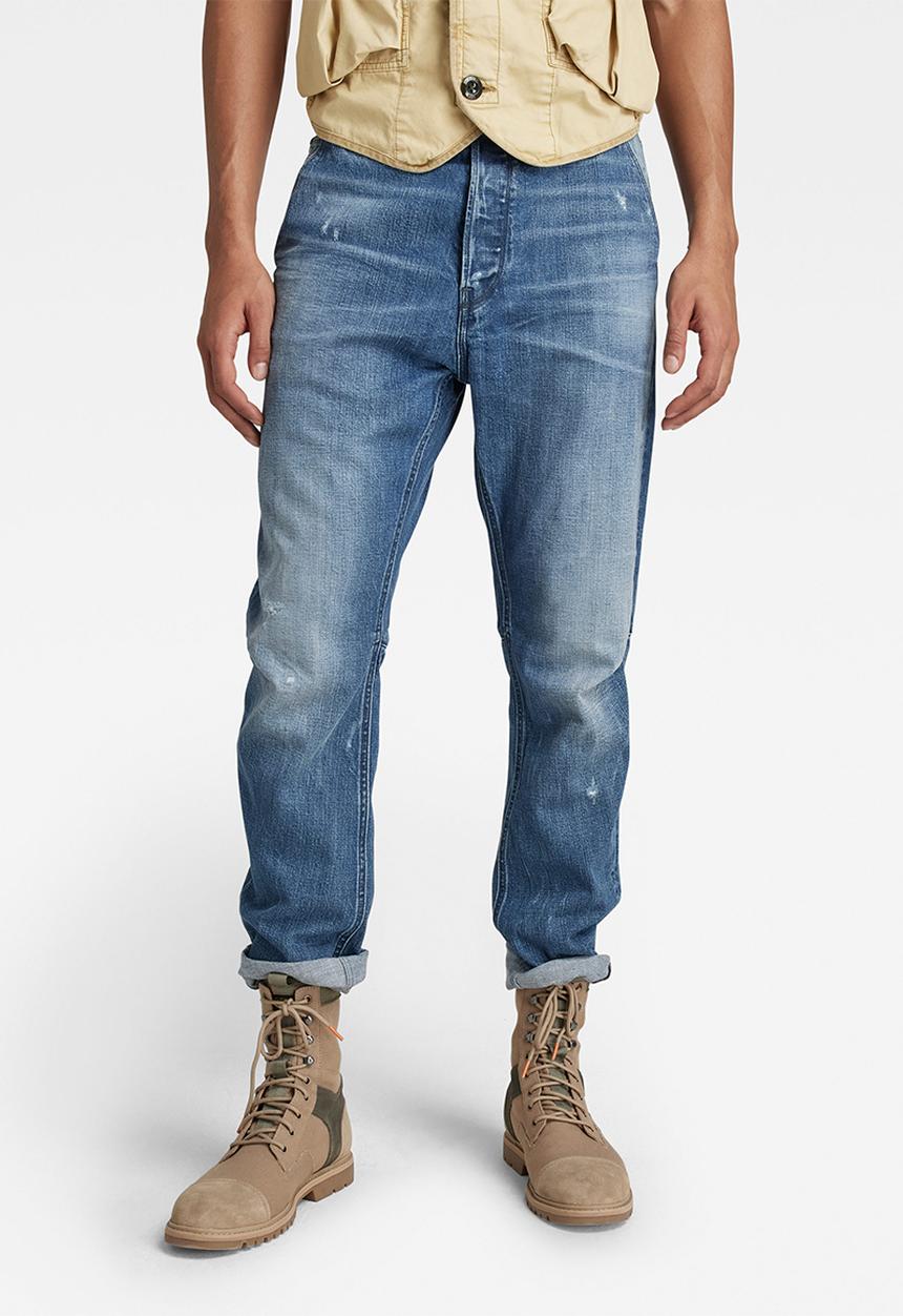 G-STAR - Grip 3d relaxed tapered - faded hague blue destroyed