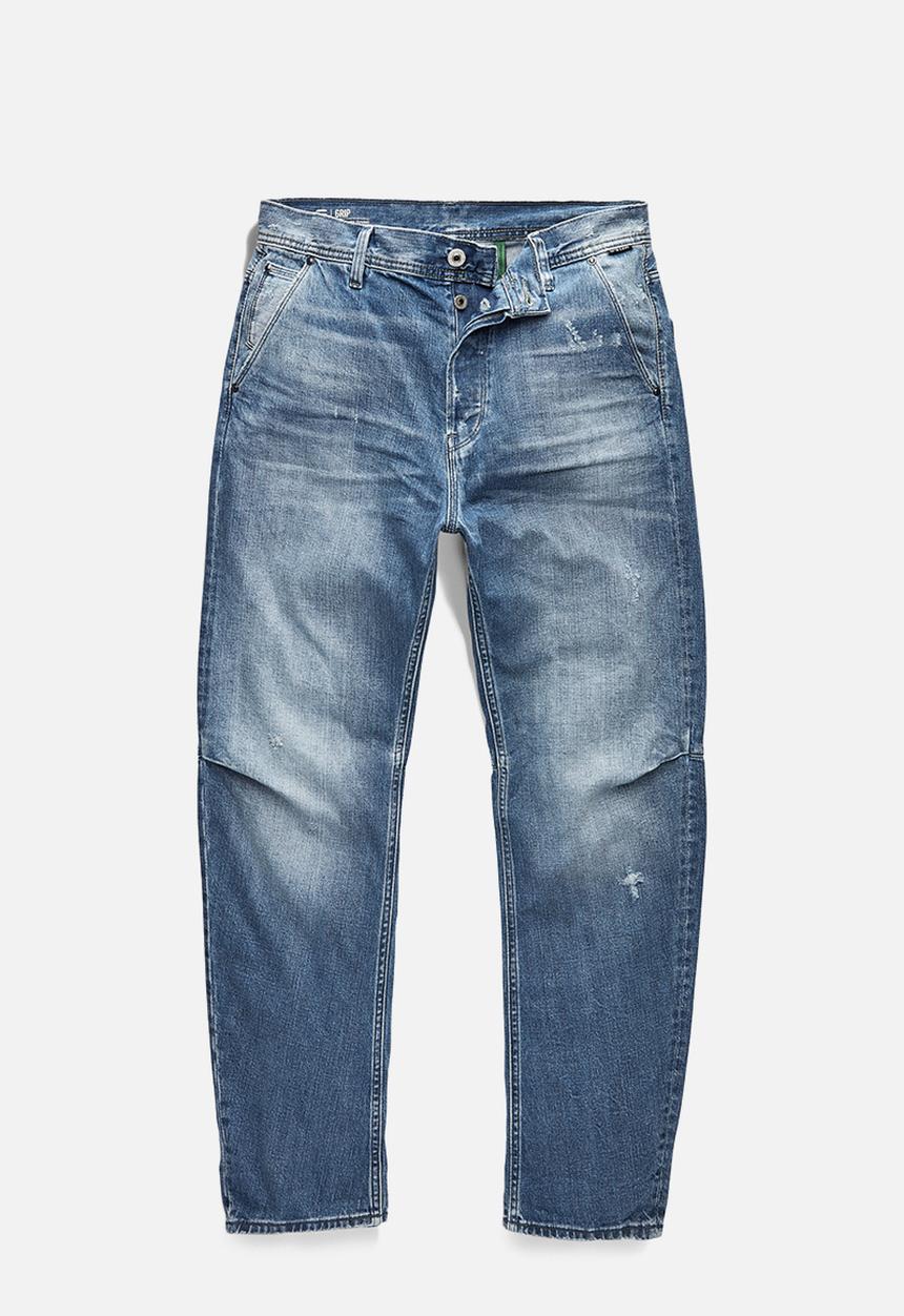 G-STAR - Grip 3d relaxed tapered - faded hague blue destroyed