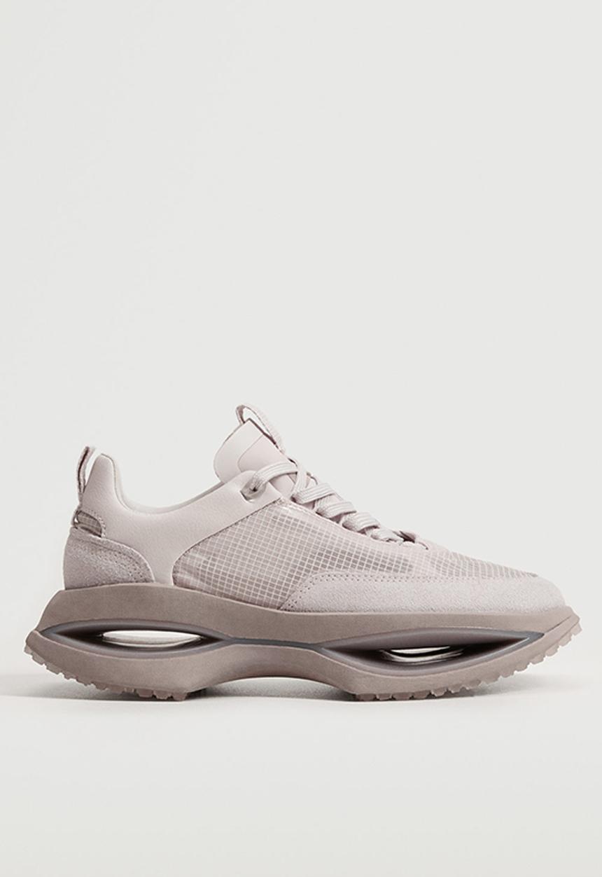 MANGO - Iconic leather sneaker - light / pastel pink