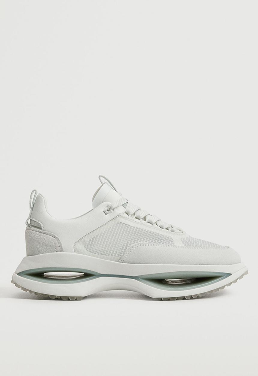MANGO - Iconic leather sneaker - turquoise / aqua