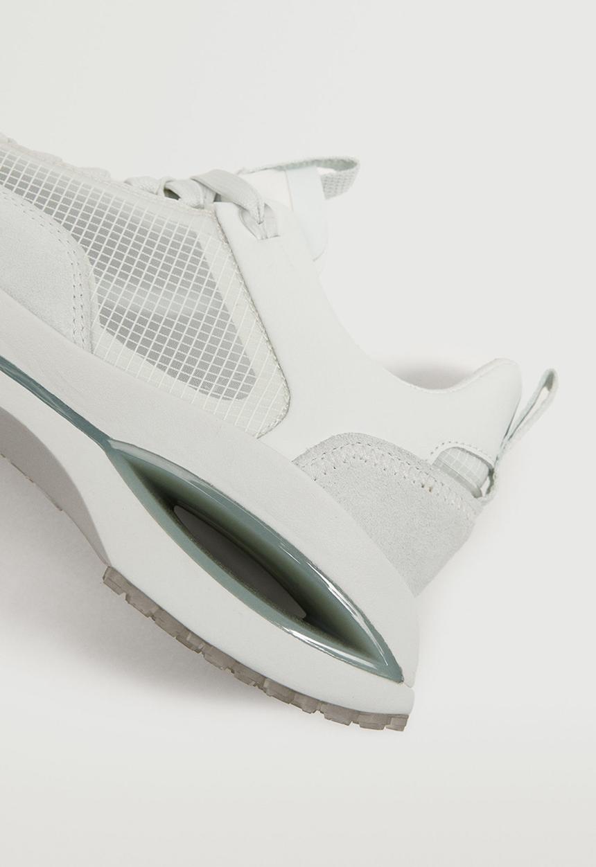 MANGO - Iconic leather sneaker - turquoise / aqua