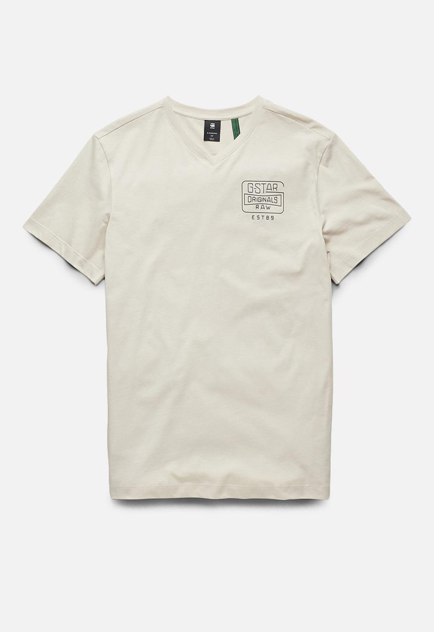 G-STAR - Back logo slim v t - whitebait