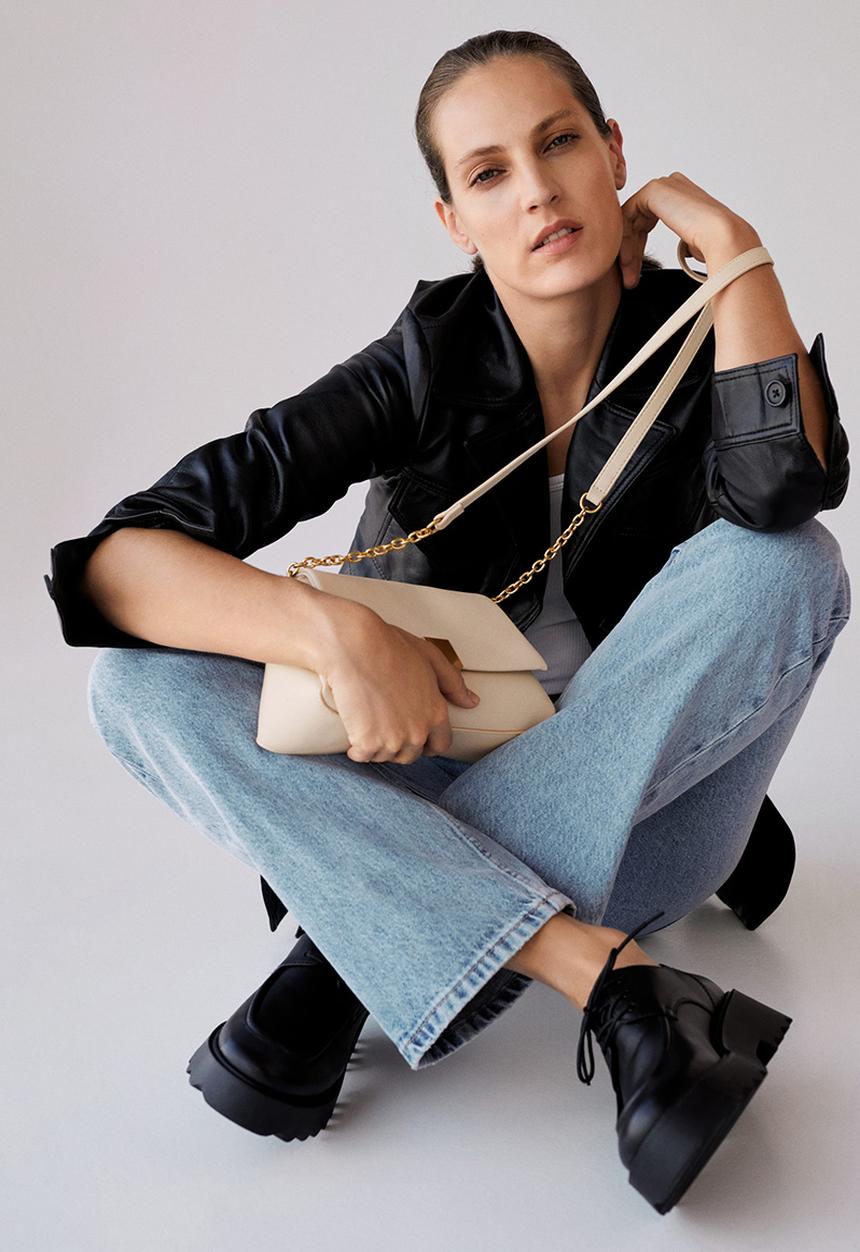 MANGO - Flap chain bag - neutral