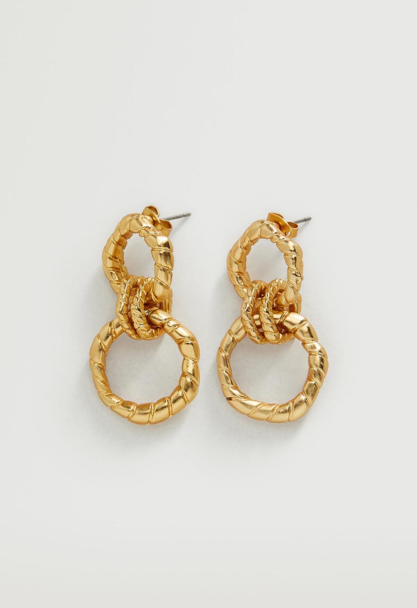 MANGO - Twisted hoop earrings - gold