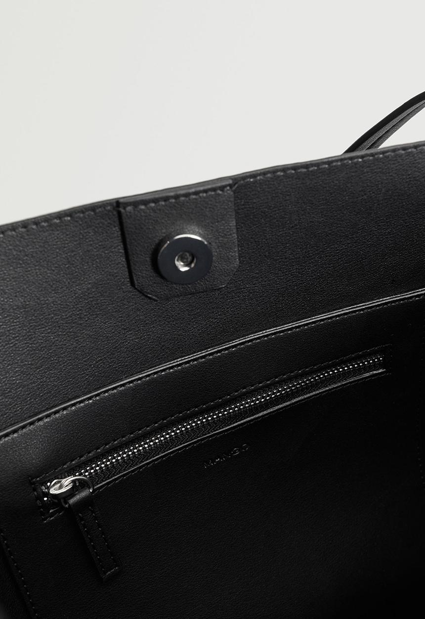 MANGO - Double handle shopper bag - black
