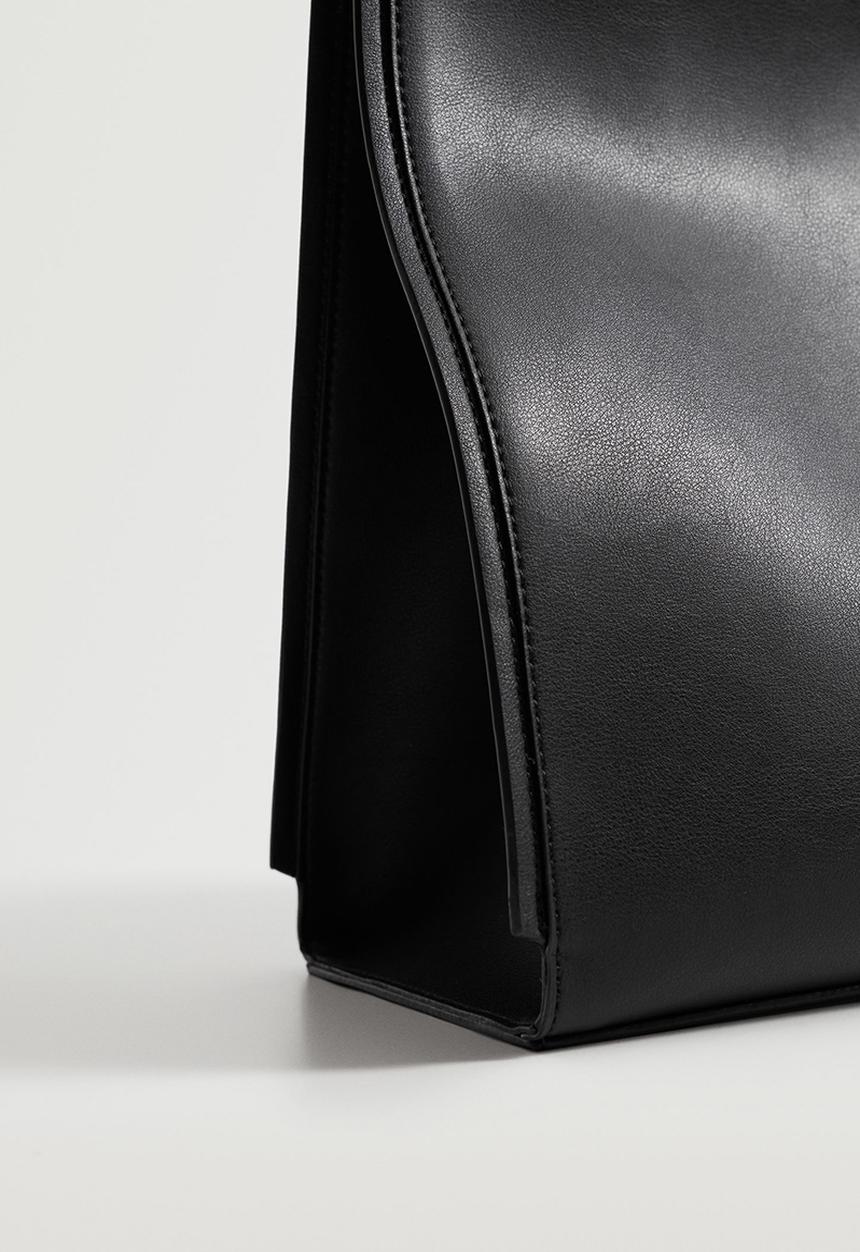 MANGO - Double handle shopper bag - black