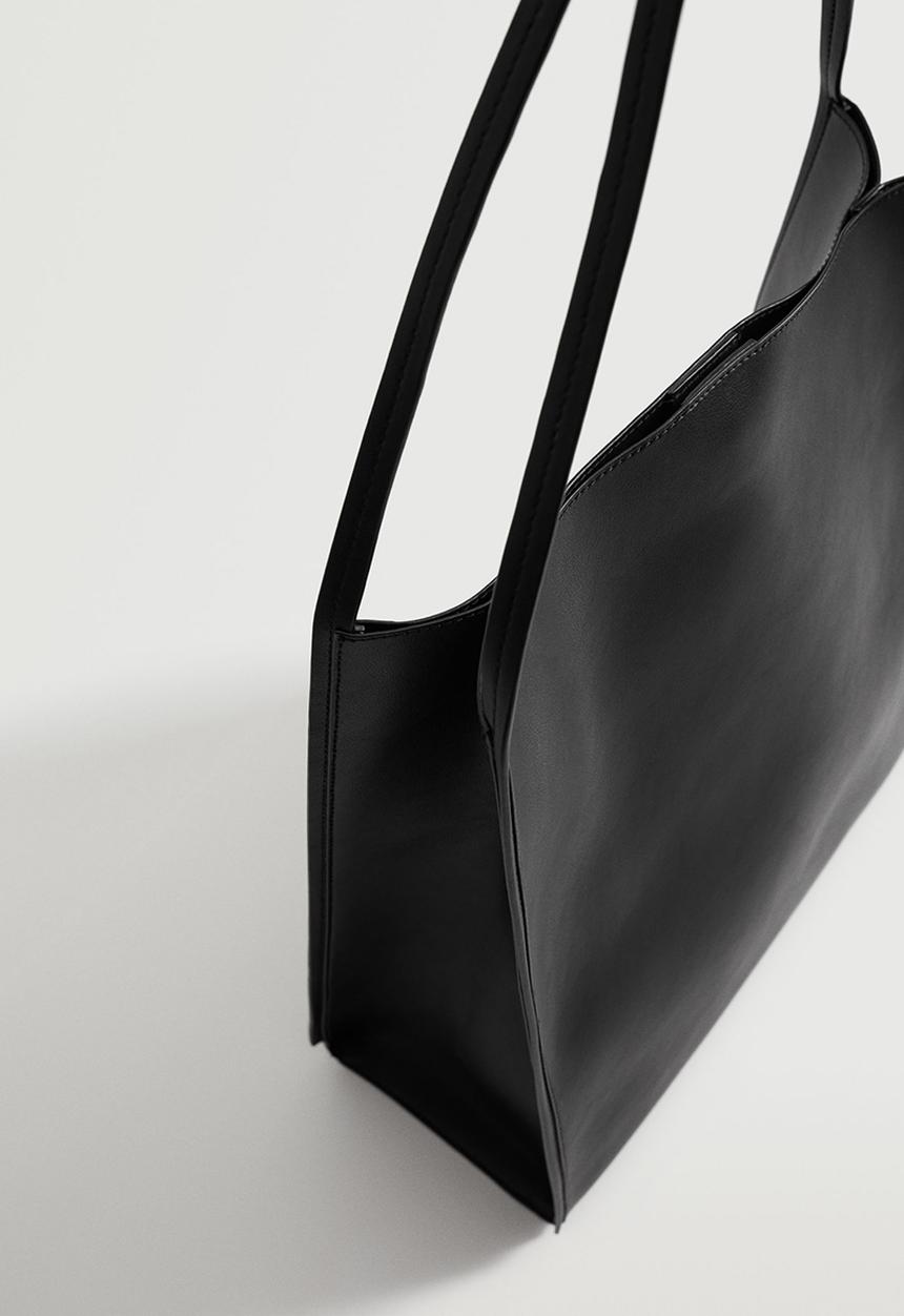 MANGO - Double handle shopper bag - black