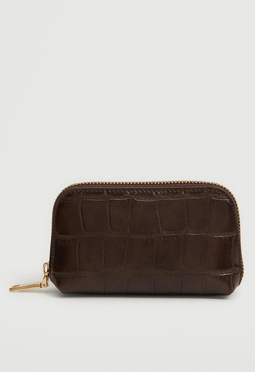 MANGO - Faux leather coin purse - chocolate