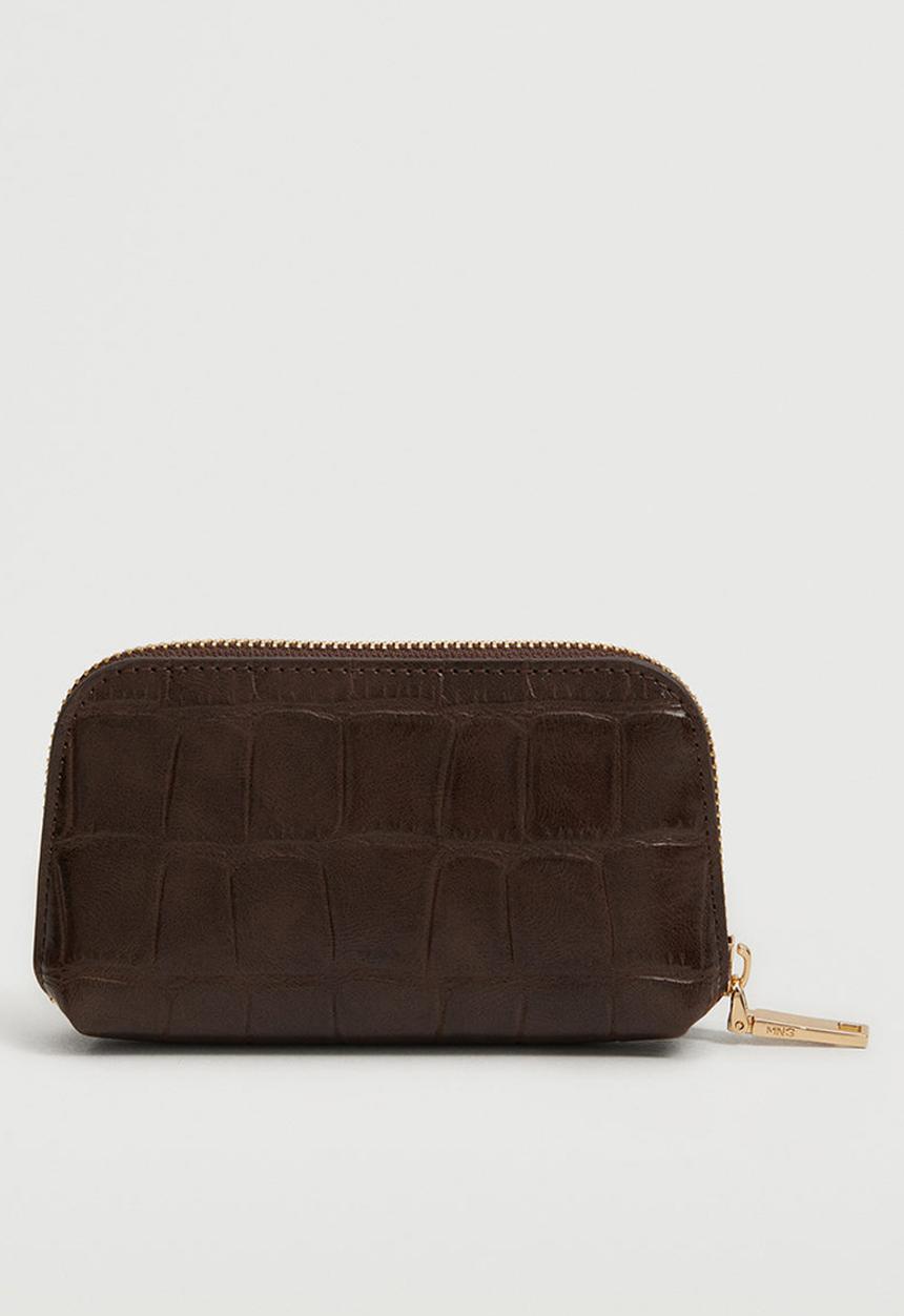 MANGO - Faux leather coin purse - chocolate