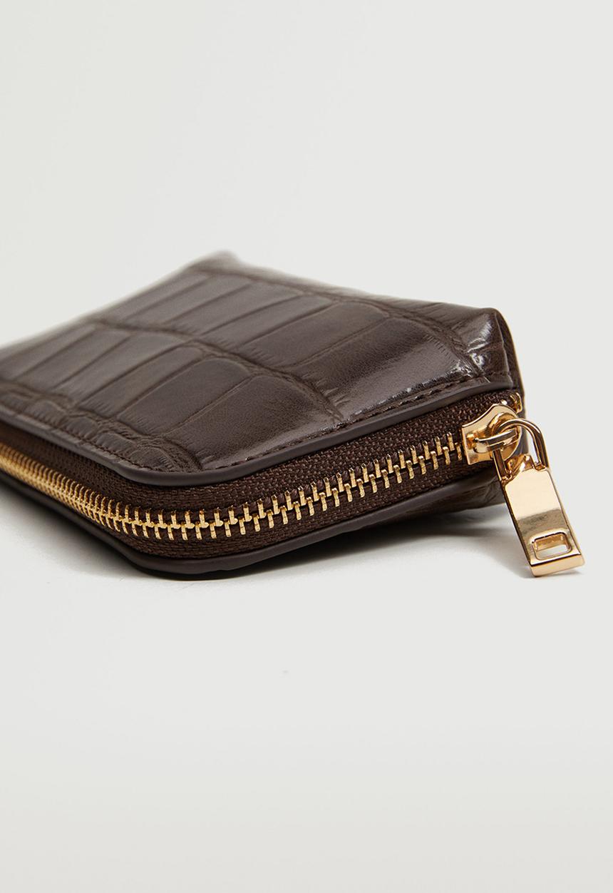 MANGO - Faux leather coin purse - chocolate