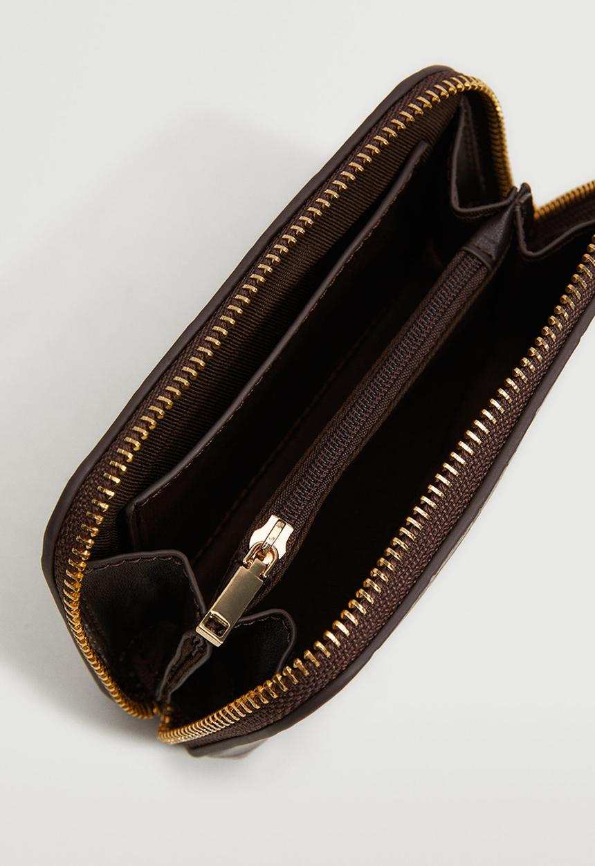 MANGO - Faux leather coin purse - chocolate