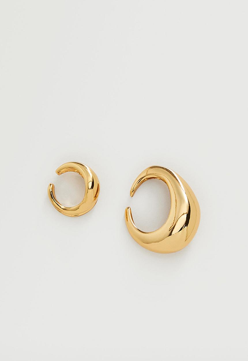 MANGO - Mixed asymmetric earrings - gold