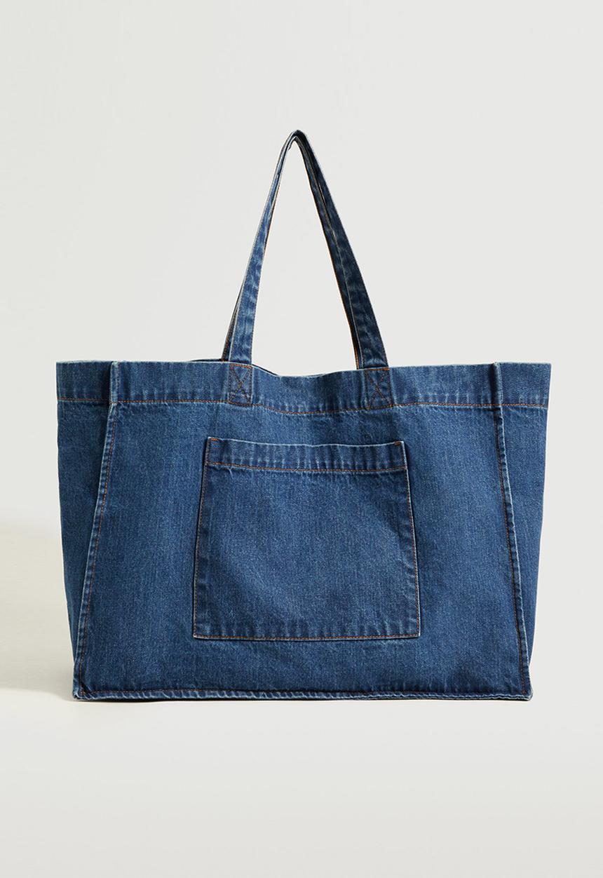 MANGO - Denim shopper bag - blue