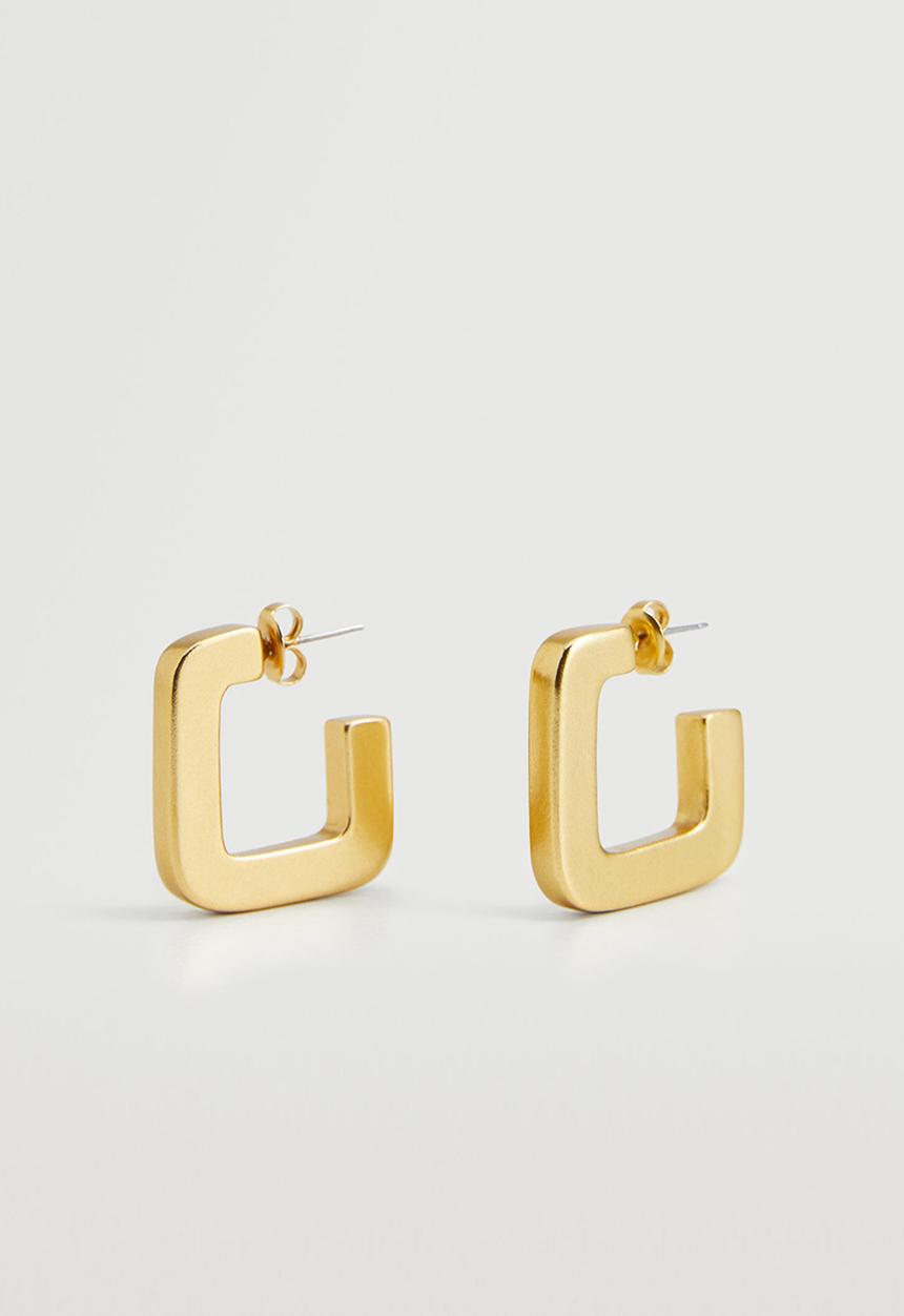 MANGO - Square earrings - gold