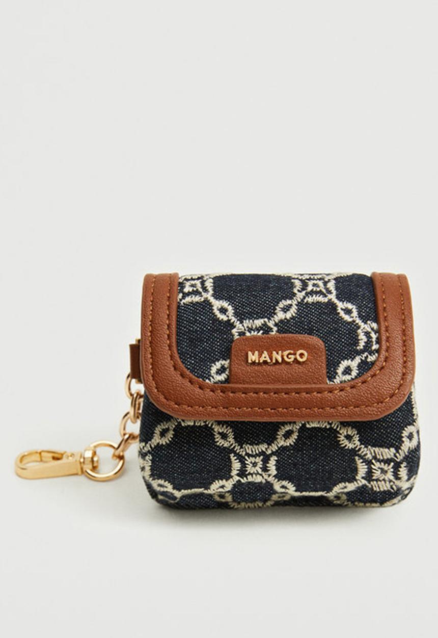 MANGO - Embroidered chains airpods case - navy