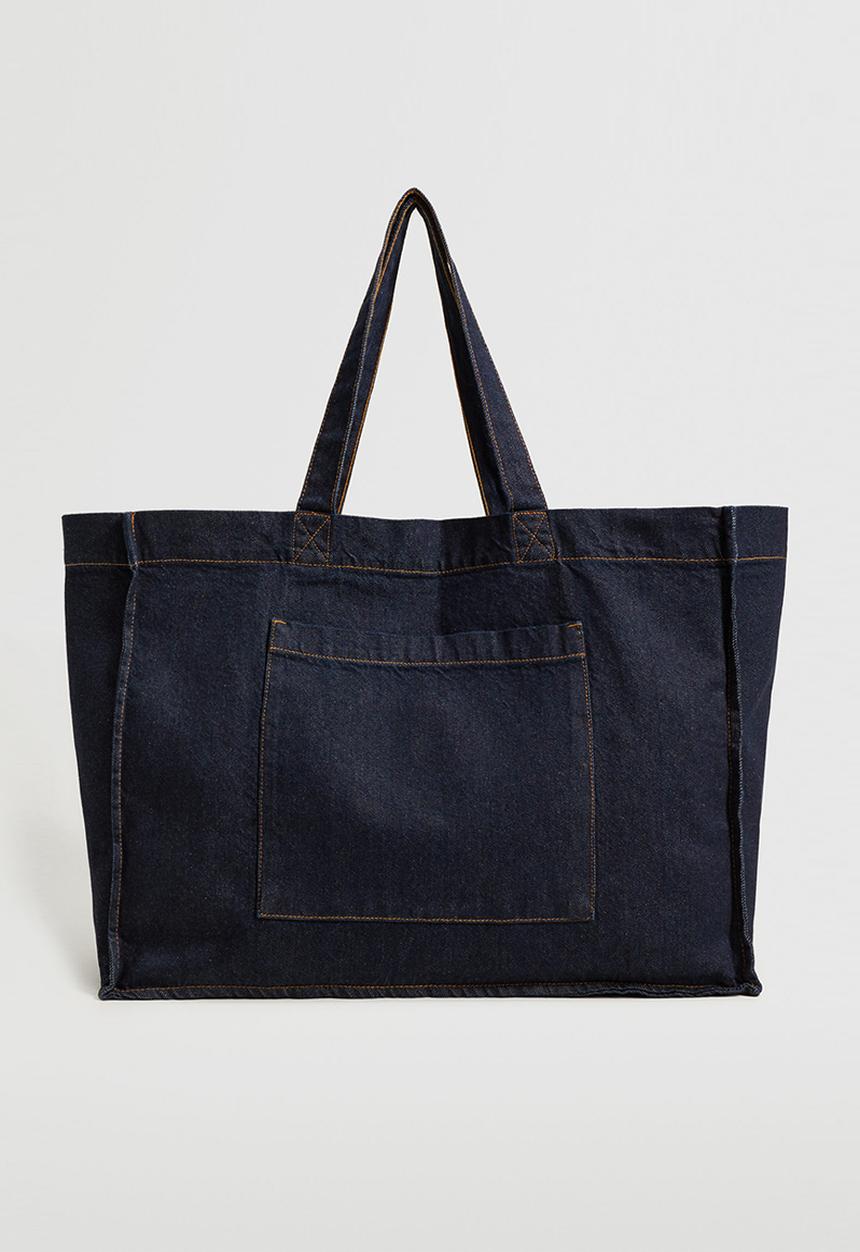 MANGO - Denim shopper bag - blue