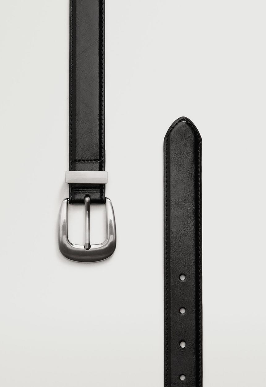 MANGO - Metal buckle belt - black