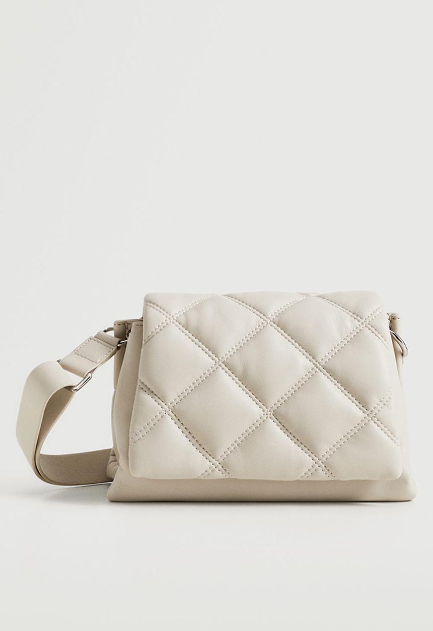 MANGO - Quilted shoulder bag - ice grey