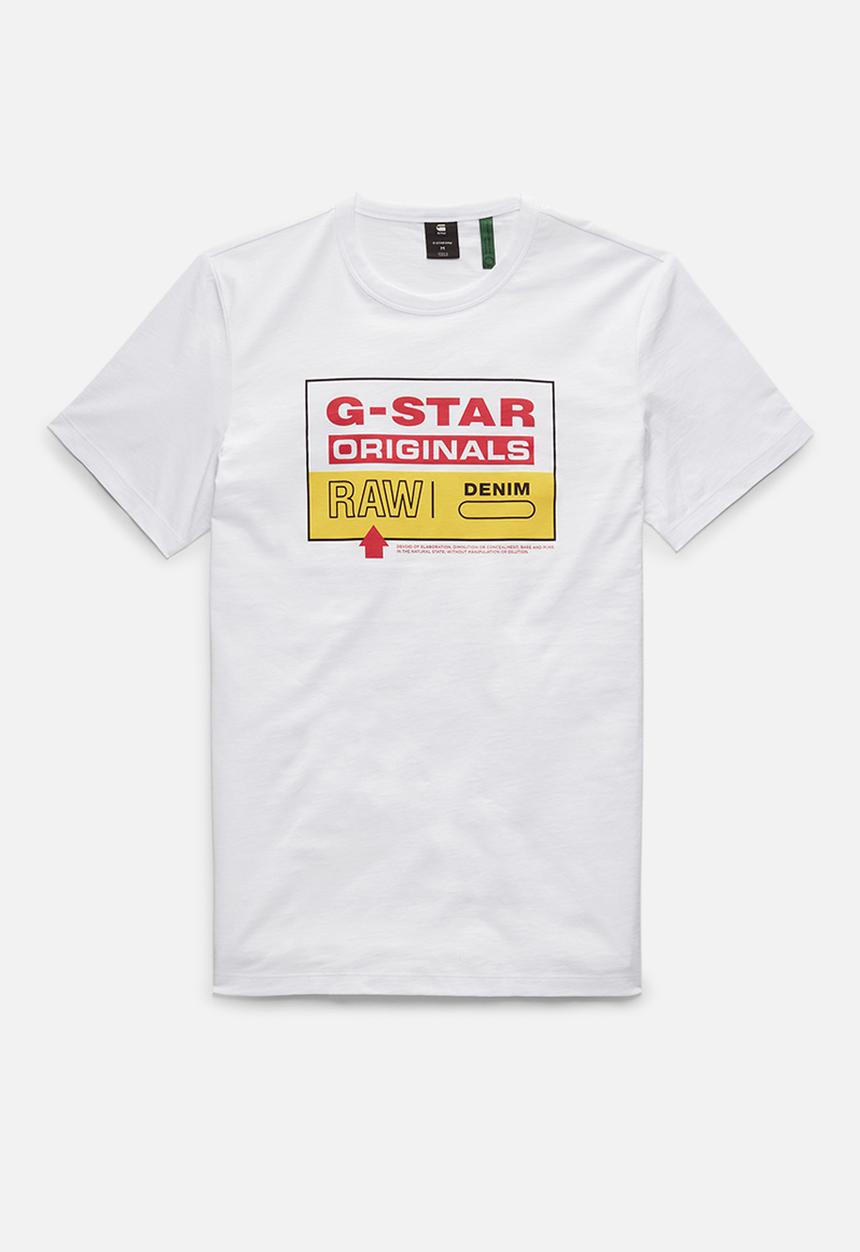 G-STAR - Color block originals slim r t - white